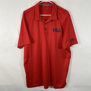 Adidas Team USA Golf Polo Shirt Mens Size XL Red Performance Olympics Ryder Cup